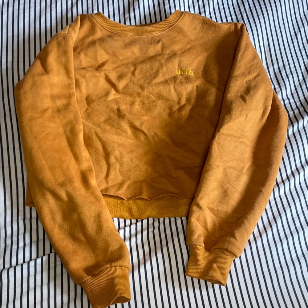 Mustard Yellow Cropped Sweatshirt